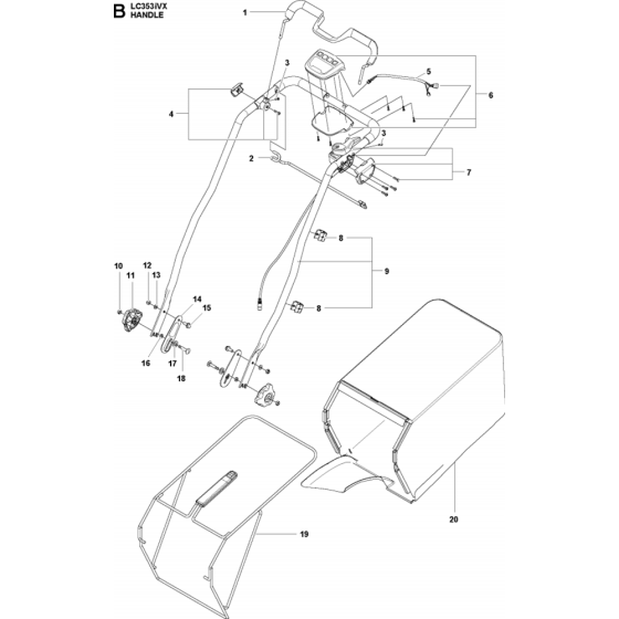 Handle Assembly for Husqvarna LC 353iVX Lawn Mowers