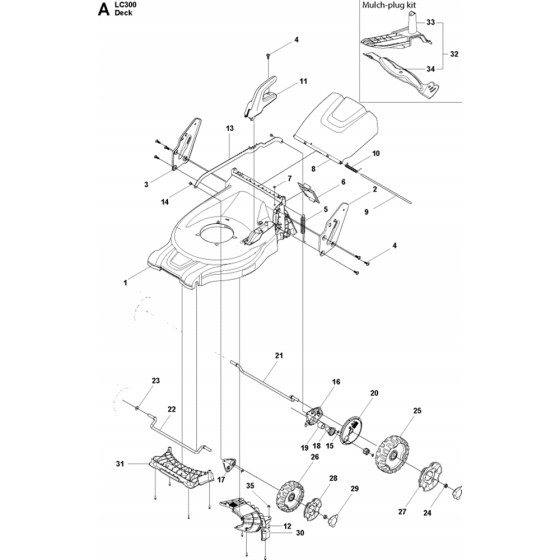 Mower Deck / Cutting Deck Assembly for Husqvarna LC 353VI Lawn Mowers