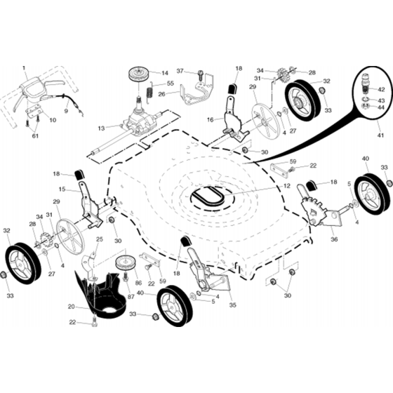 Drive Assembly for Husqvarna LC 356VB Lawn Mowers