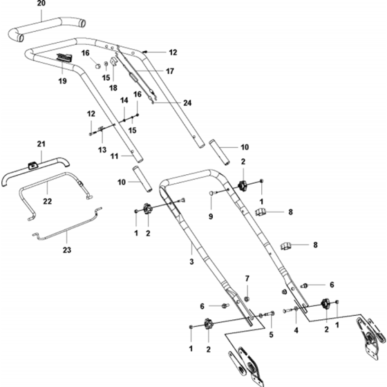 Handle Assembly for Husqvarna LC140 S Lawn Mowers