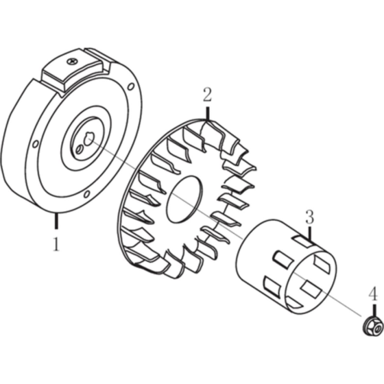 Flywheel Comp Assembly for Loncin LC152F A Shaft (97cc, 1.8hp) Twin Series Engine