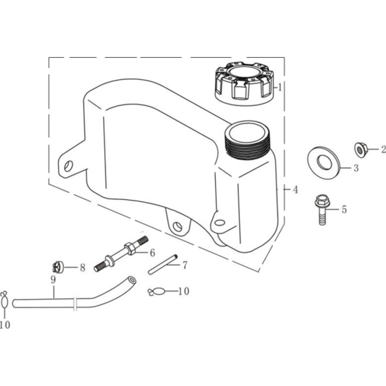 Fuel Tank Assembly for Loncin LC1P61FA (140cc, 3.6hp) V-Shaft Engine