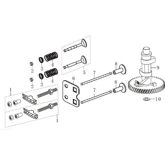 Camshaft Assembly for Loncin LC1P61FA (140cc, 3.6hp) V-Shaft Engine