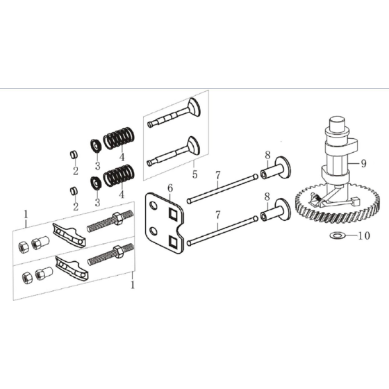 Camshaft Assembly for Loncin LC1P68FA (185cc, 4.6hp) V-Shaft Engine