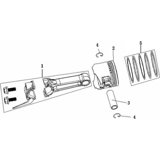 Piston/Connecting Rod Assembly for Loncin LC2000i-S- Synchronising Generator