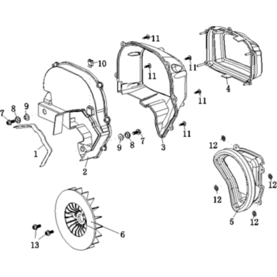 Forced Air Cooling Components Assembly for Loncin LC2000i-S- Synchronising Generator