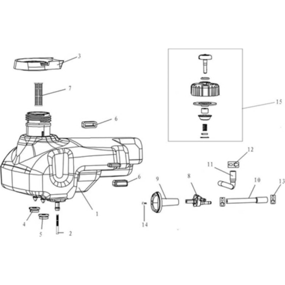 Fuel System Assembly for Loncin LC2000i Generator