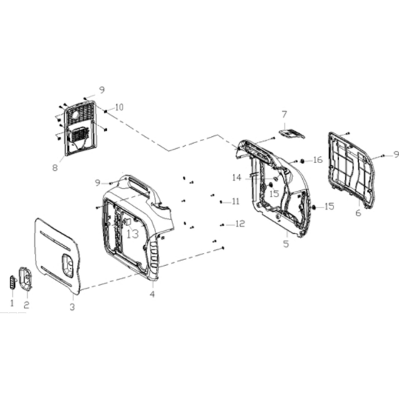 Front Assembly for Loncin LC2000i Generator