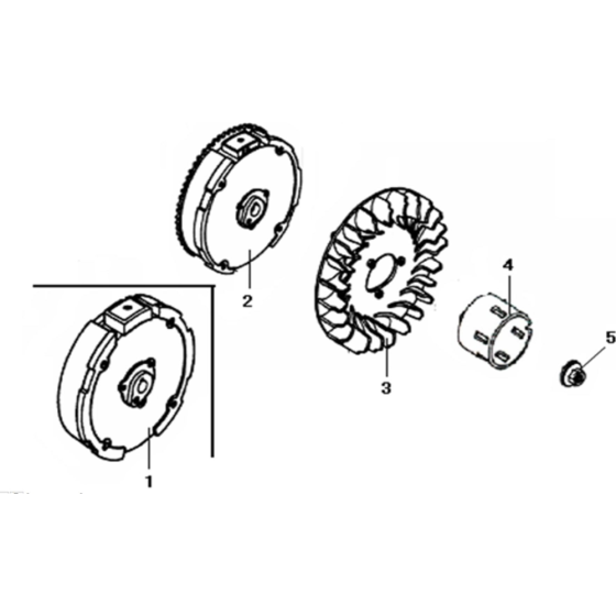 Flywheel Assembly for Loncin LC2500-F Generator