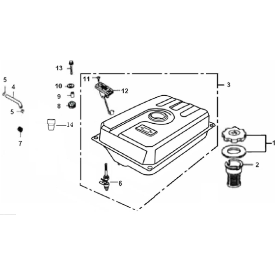 Fuel Tank Assembly for Loncin LC2500-F Generator