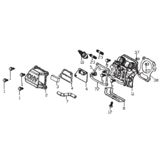 Cylinder Head Assembly for Loncin LC25ZB21-1.7Q Pump