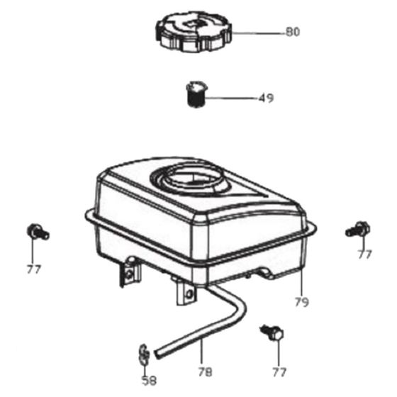 Fuel Tank Assembly for Loncin LC25ZB21-1.7Q Pump