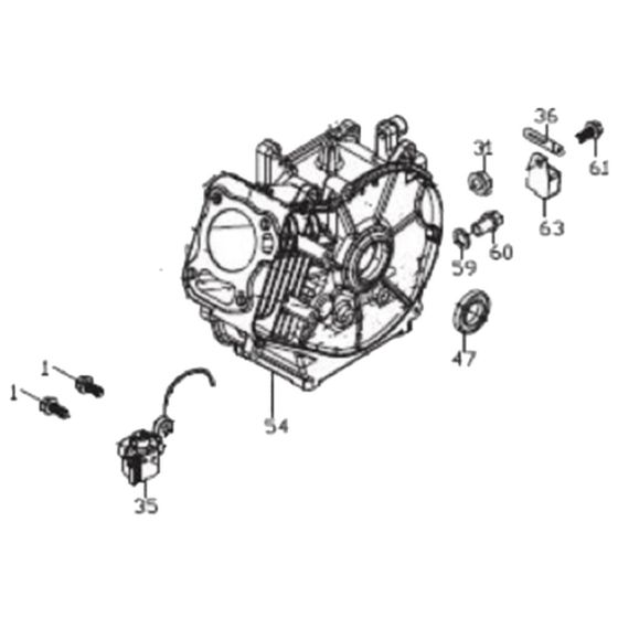 Crankcase Assembly for Loncin LC25ZB21-1.7Q Pump