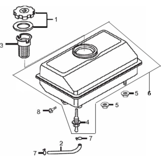 Fuel Tank Complete Assembly for Loncin LC25ZB21-1.2Q - 1 Inch Water Pump 