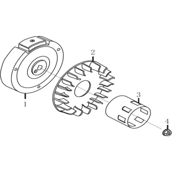 Flywheel Complete Assembly for Loncin LC25ZB21-1.2Q - 1 Inch Water Pump 