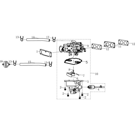 Carburettor Assembly for Loncin LC2P80F (764cc, 19.3hp) V-Twin Series Engine