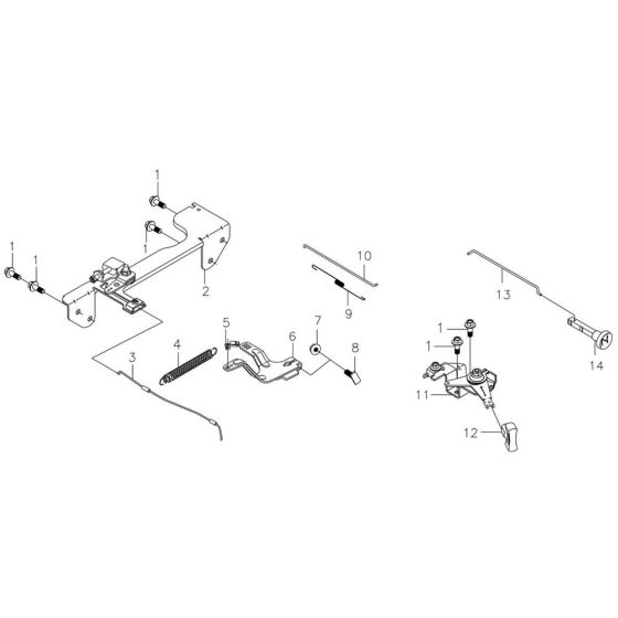 Control (Cable) Assembly for Loncin LC2V80FD Engine