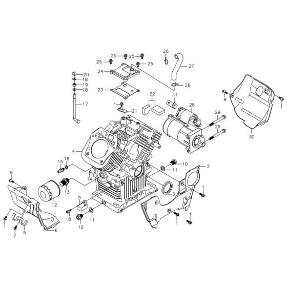 Crankcase Assembly for Loncin LC2V80FD Engine