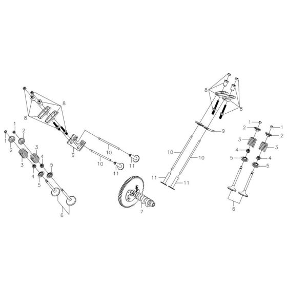 Rocker, Valve Assembly for Loncin LC2V80FD Engine
