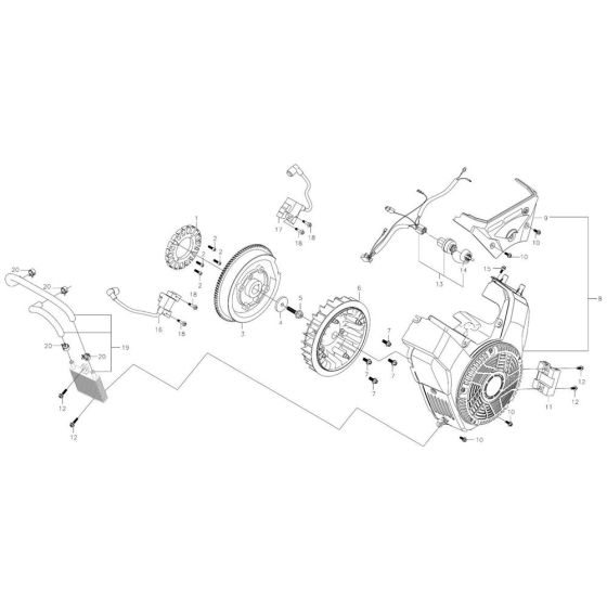 Flywheel Housing Assembly for Loncin LC2V80FD Engine