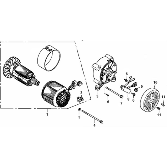 Rotor/Stator Assembly for Loncin LC3000-F Generator