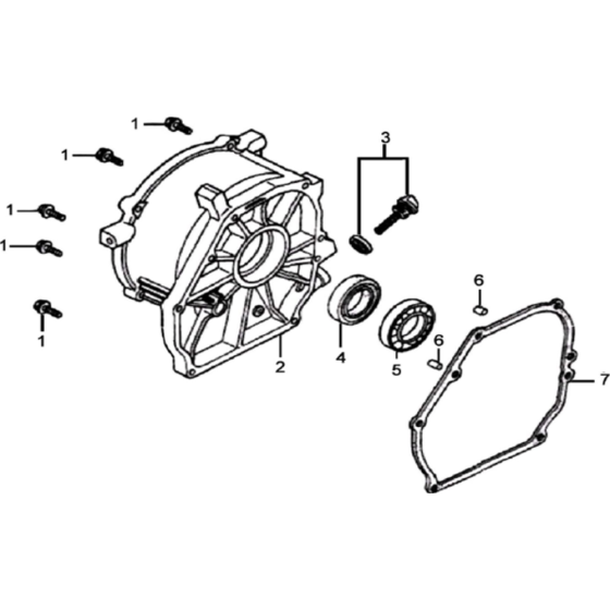 Crankcase Cover Assembly for Loncin LC3000-F Generator