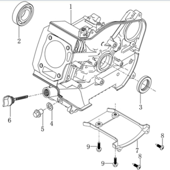 Crankcase Assembly for Loncin LC3500i Generator