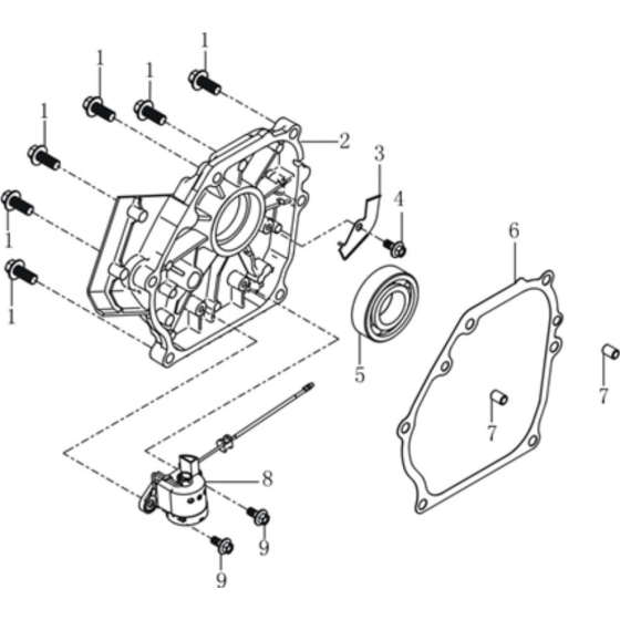 Crankcase Cover Assembly for Loncin LC3500i Generator