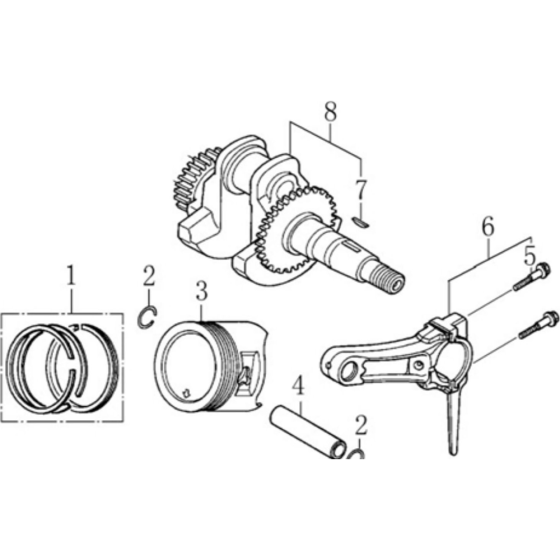 Crankshaft/ Piston Assembly for Loncin LC3500i Generator