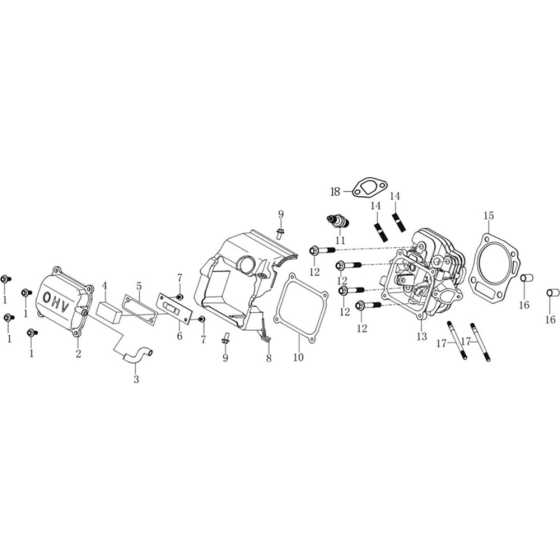 Cylinder Head Assembly for Loncin LC3500i Generator