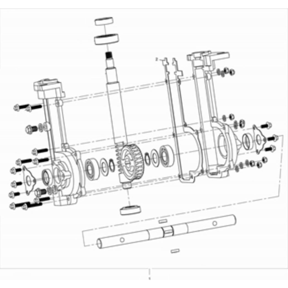 Gearbox Assembly for Loncin LC360 Tiller