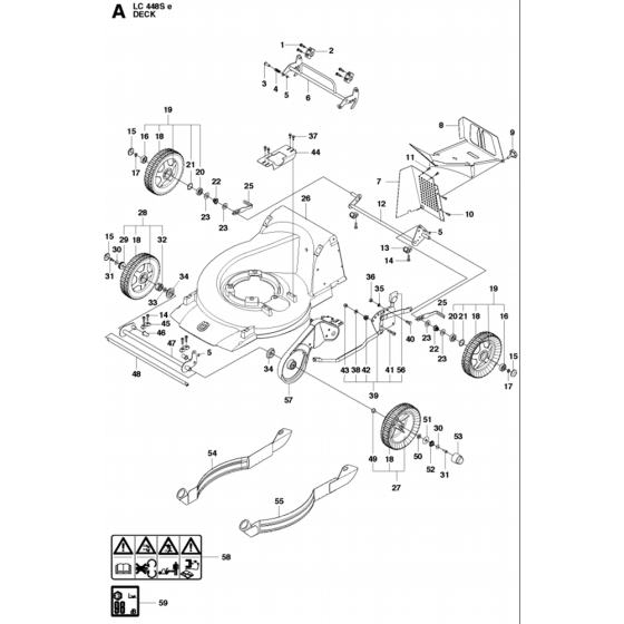 Cutting Deck Assembly for Husqvarna LC448 Se Consumer Lawn Mower