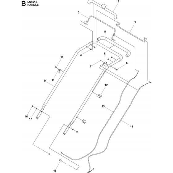 Handle Assembly for Husqvarna LC451 S Consumer Lawn Mower