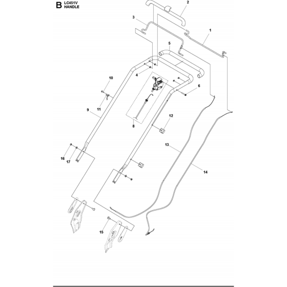 Handle Assembly for Husqvarna LC451 V Consumer Lawn Mower