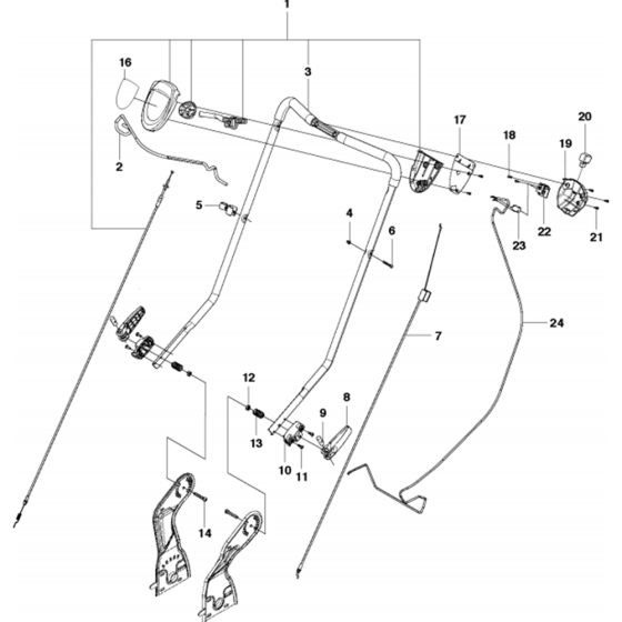 Handle Assembly for Husqvarna LC48 VE Consumer Lawn Mower