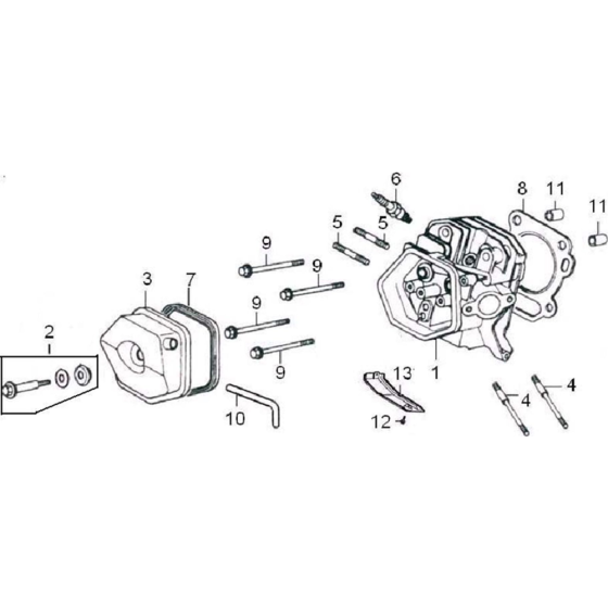 Cylinder Head Assembly for Loncin LC5000-F Generator