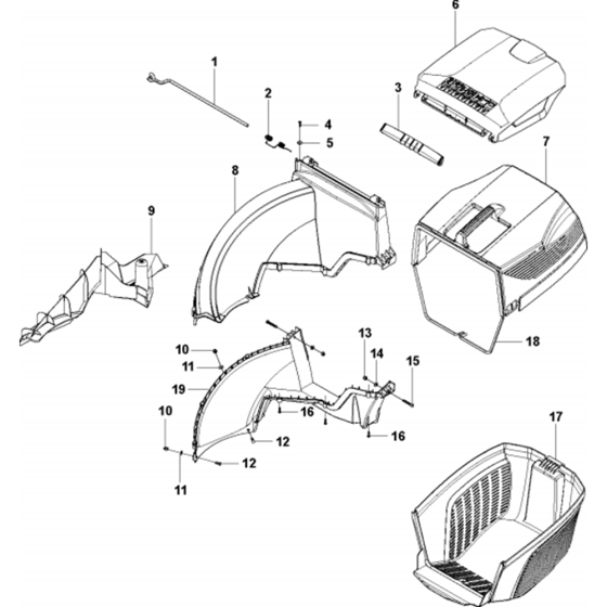 Bagger Assembly for Husqvarna LC53 BE Consumer Lawn Mower