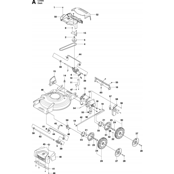 Cutting Deck Assembly for Husqvarna LC53 E Consumer Lawn Mower