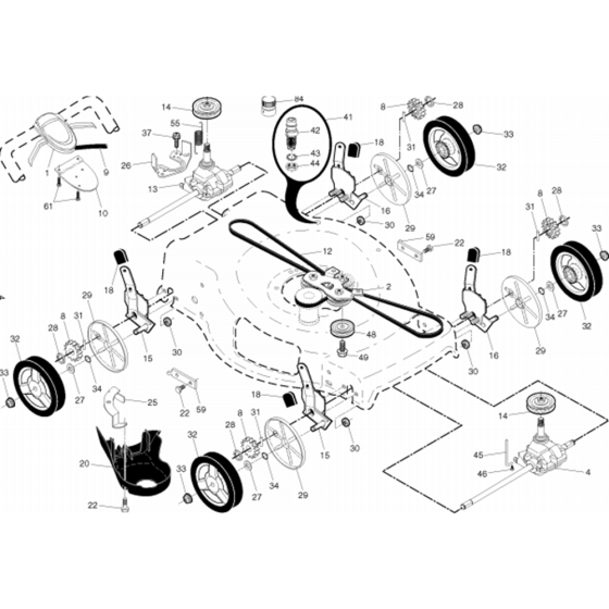 Drive Assembly for Husqvarna LC56AWD Consumer Lawn Mower