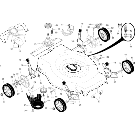 Drive Assembly for Husqvarna LC56 B Consumer Lawn Mower