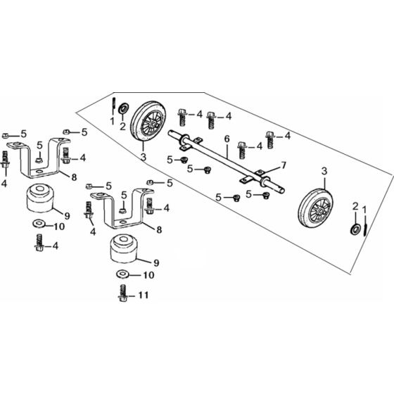 Wheel Kit Assembly for Loncin LC6500D-F Generator