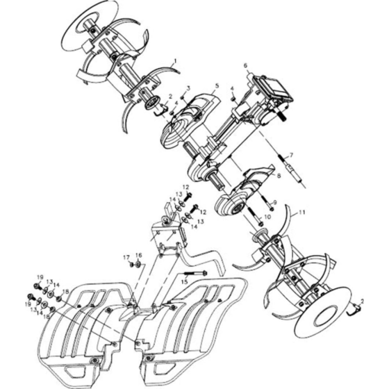 Gearbox Installation Assembly for Loncin LC750 Tiller