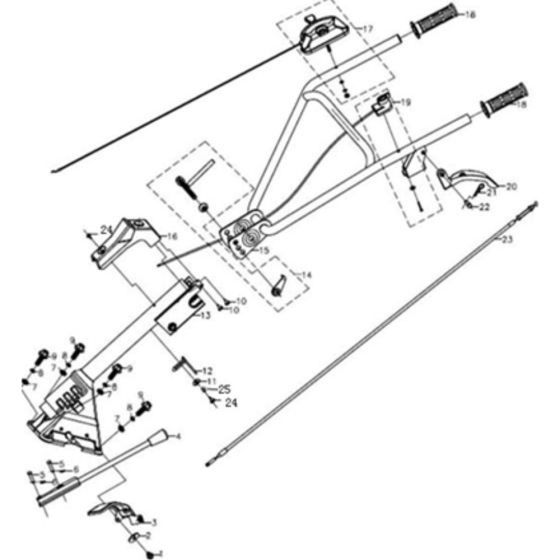 Handlebar Assembly for Loncin LC750 Tiller