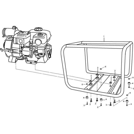 Frame Complete Assembly for Loncin LC80WB30-4.5Q - 3 Inch Sewage Pump 