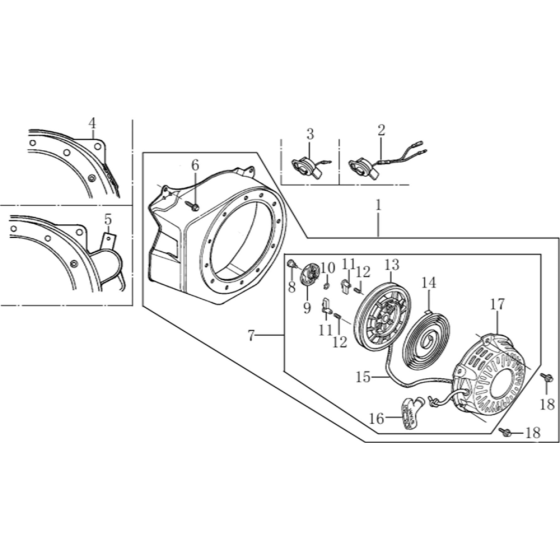 Starter Sub Assembly for Loncin LC80WB30-4.5Q - 3 Inch Sewage Pump 