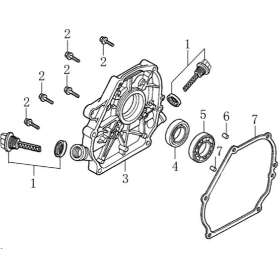 Crankcase Cover Assembly for Loncin LC80ZB35-4.5Q - 3 Inch Water Pump 