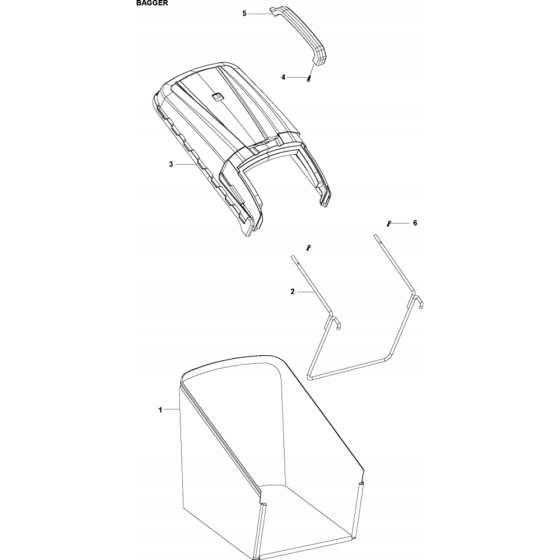 Bagger Assembly for Husqvarna LE116P Consumer Lawn Mower