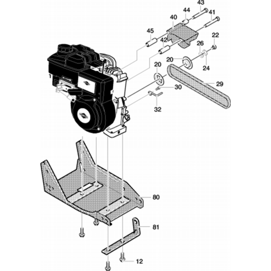 Engine Assembly for Husqvarna LE389 Wheeled Edger