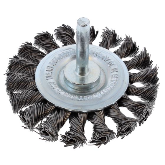 Knotted Wheel Brush with Shank 75 x 12mm, 0.50 Steel Wire