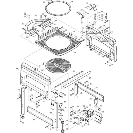 Main Assembly for Makita LF1000 260mm Table Saws